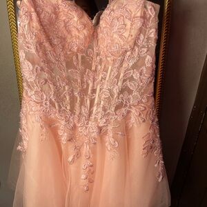 Elegant Pink Lace Dress